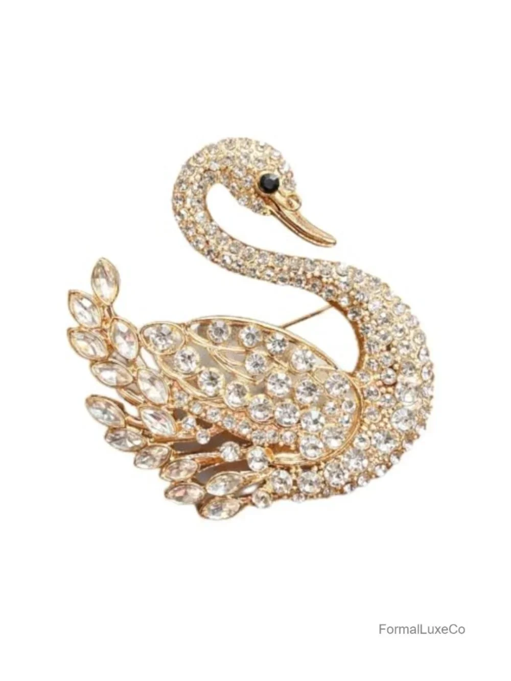 Swan Brooch Elegant Nature Jewelry Pin for Women
